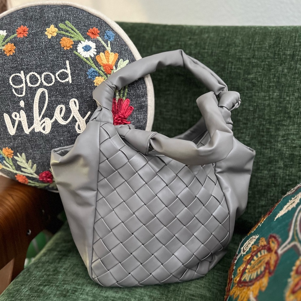 Gray Woven Women's Bag